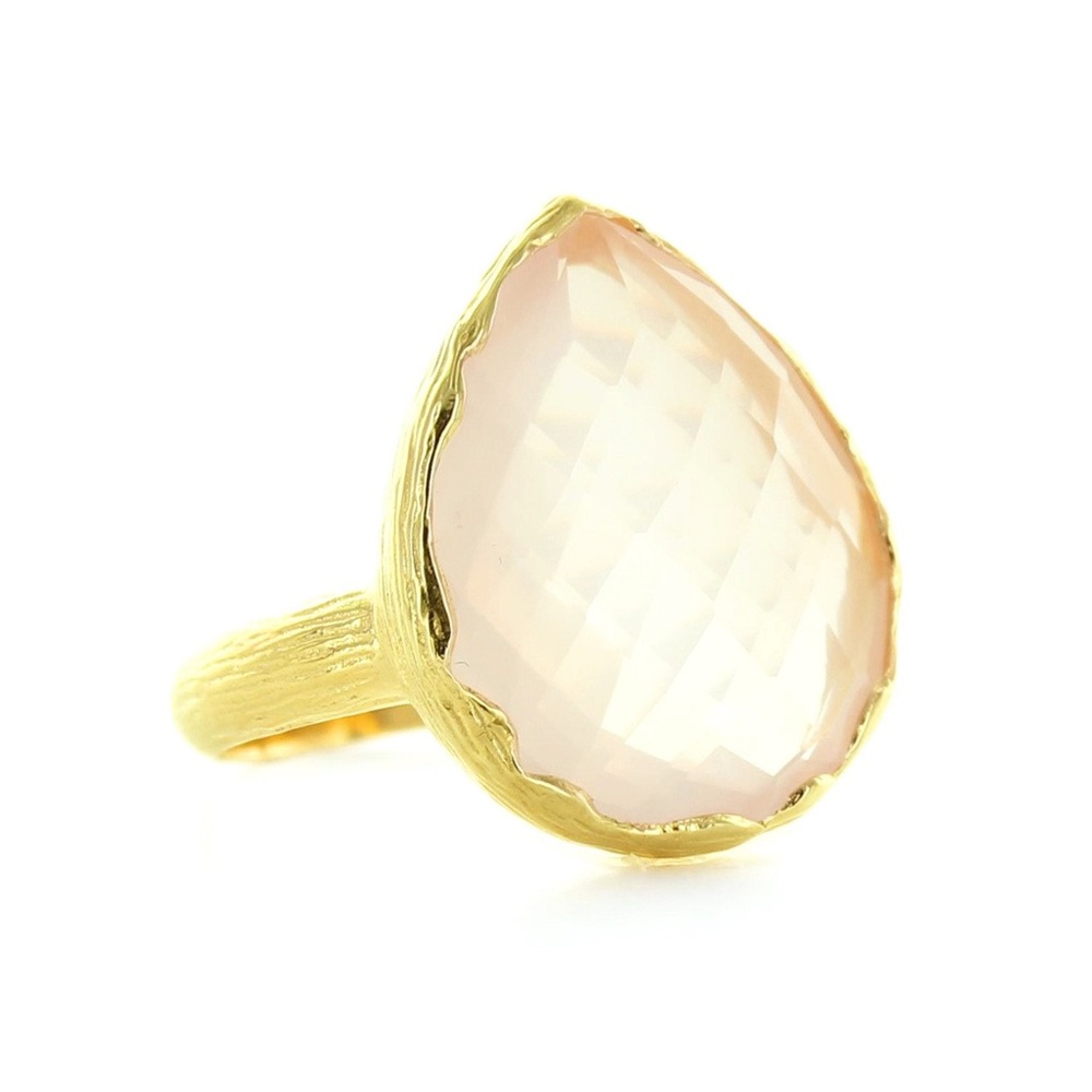 SO PRETTY by Cara Cotter Rose Quartz 18K Gold Ring